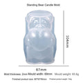 My Store Silicon Mould Standing Bear With Heart Candle Mould