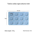 My Store Silicon Mould 12 Cavity Zodiac Sign Keychain & Pendant Jewellery Mould