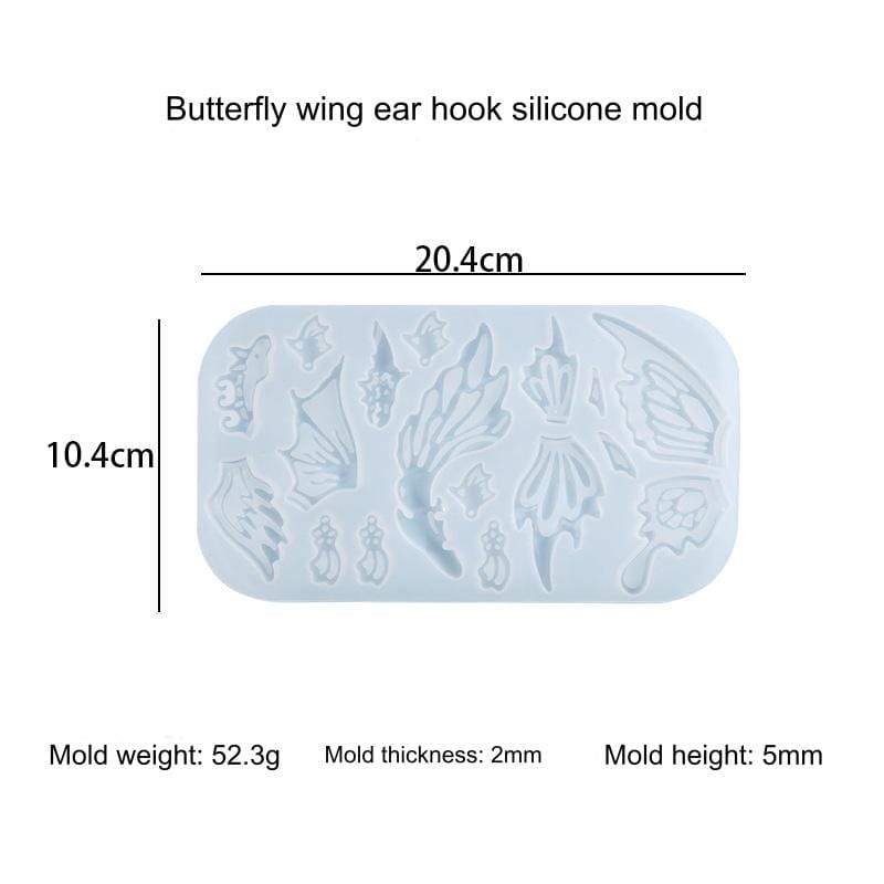 My Store Silicon Mould 17 Cavity Butterfly Wing Earing & Pendant Mould