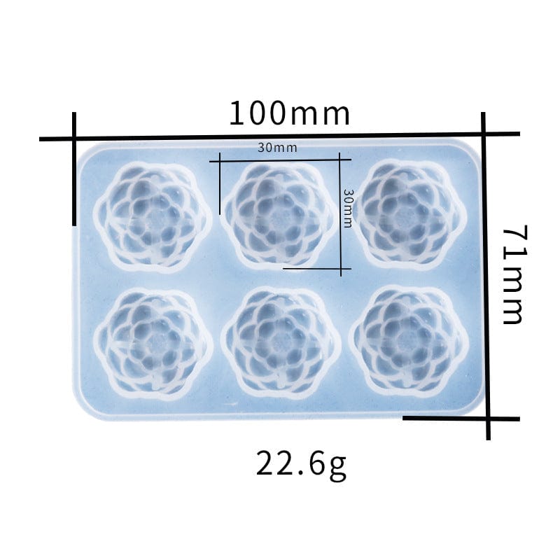 My Store Silicon Mould 6 Cavity 3D Flower Mould