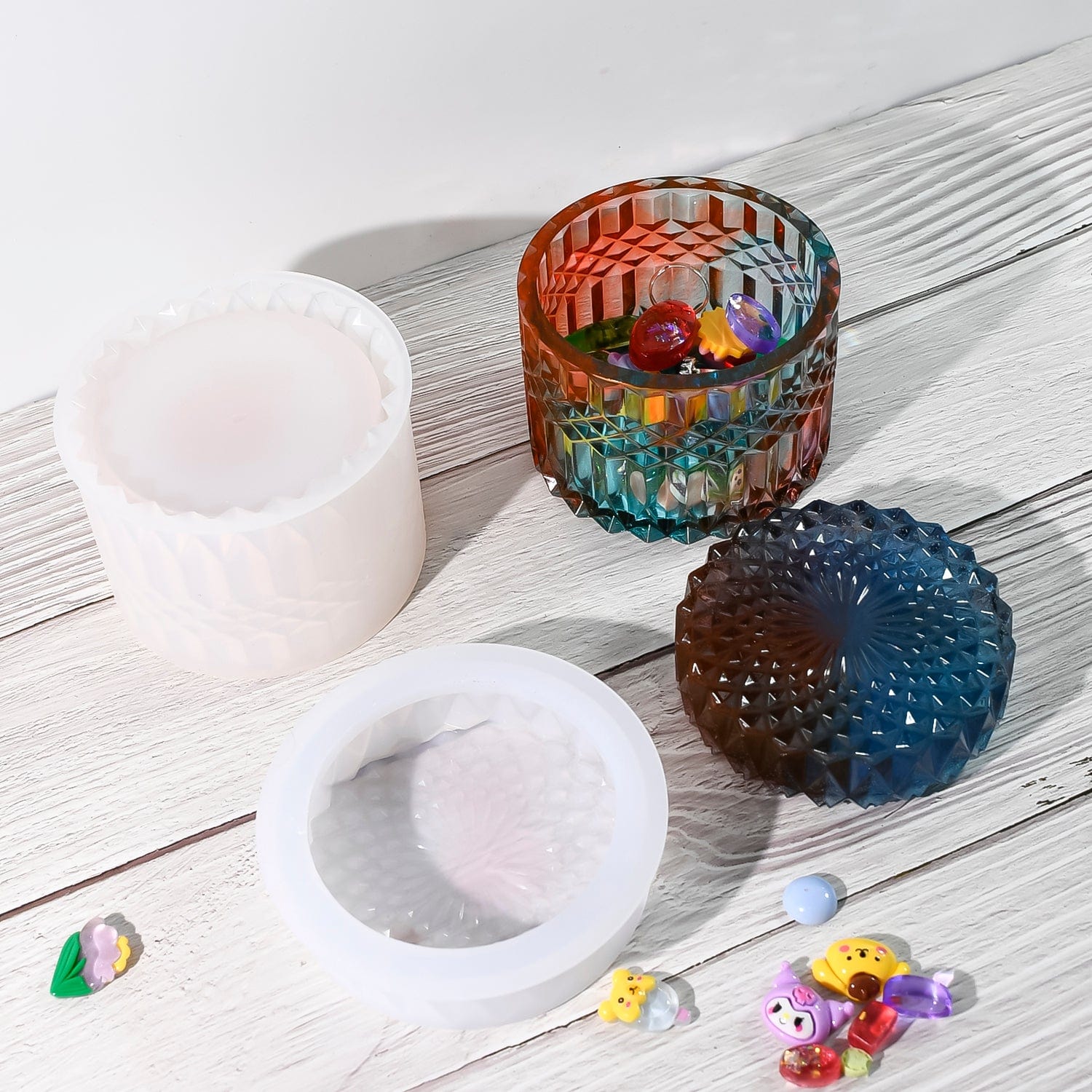 My Store Silicon Mould Diamond Cut Storage Box Mould