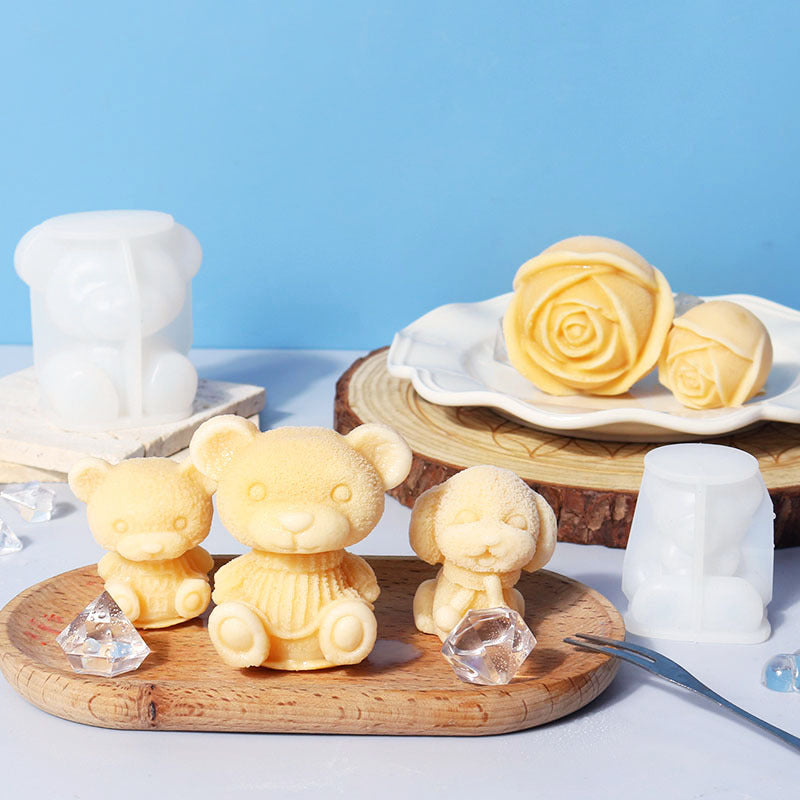 My Store Silicon Mould Big Sitting Ice Bear Candle Mould