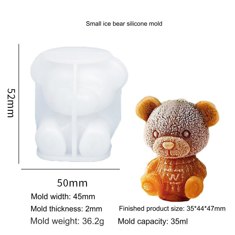 My Store Silicon Mould Small Sitting Ice Bear Candle Mould