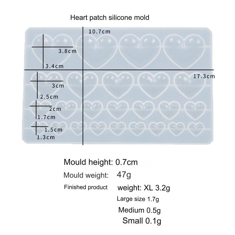 My Store Silicon Mould 25 Cavity Heart Patch Pendant Mould