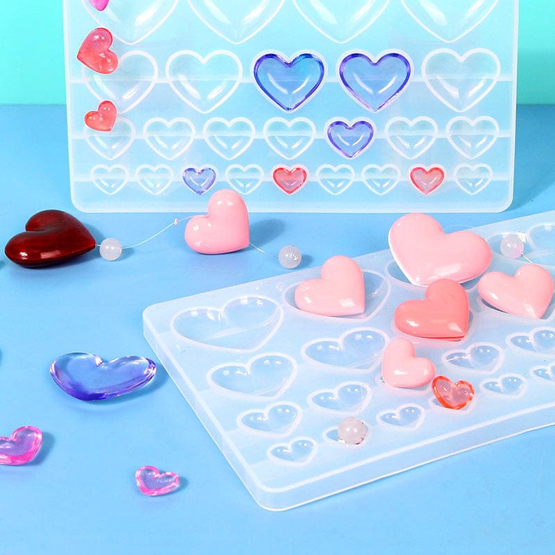My Store Silicon Mould 25 Cavity Heart Patch Pendant Mould