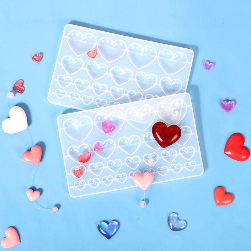 My Store Silicon Mould 25 Cavity Heart Patch Pendant Mould