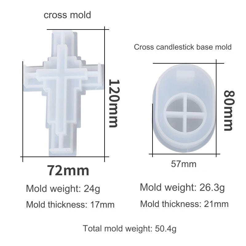 My Store Silicon Mould Holy Cross Tea-light Holder Mould