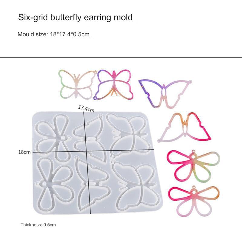 My Store Silicon Mould 6 Cavity Butterfly Mould