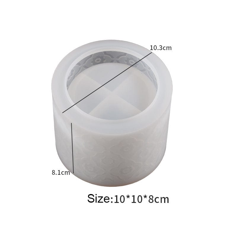My Store Silicon Mould Round Emboss Figure Storage Box Mould