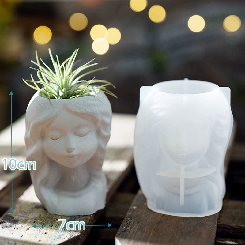 My Store Silicon Mould Girl Planter Pot Mould