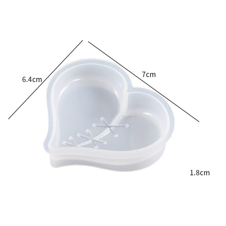 My Store Silicon Mould Rubbing Stitching Patching Heart Shaped Keychain & Pendant Mould