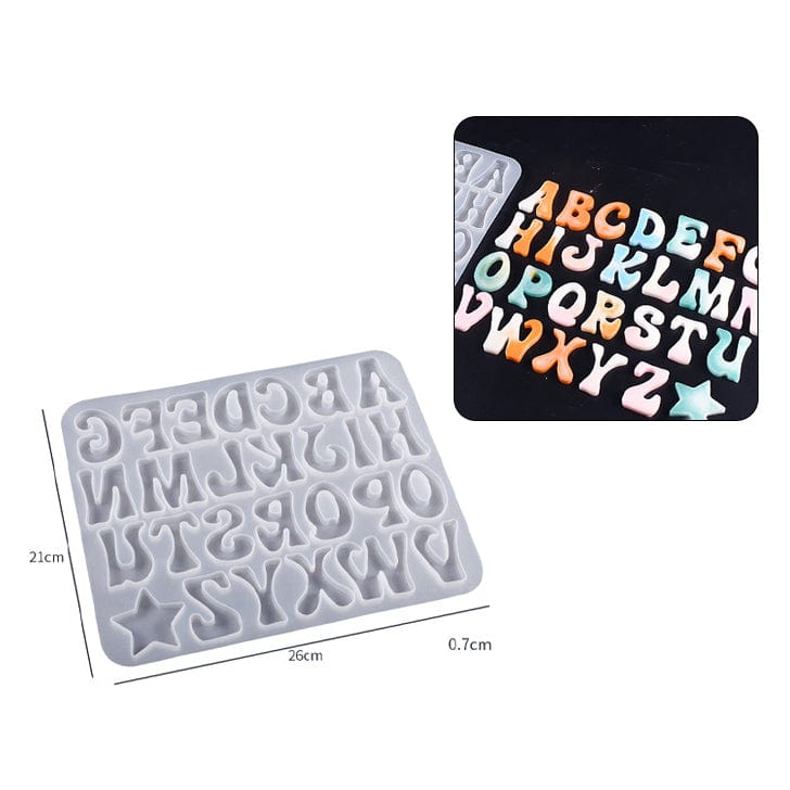 My Store Silicon Mould 27 Cavity Funky Style Alphabet Letter Mould
