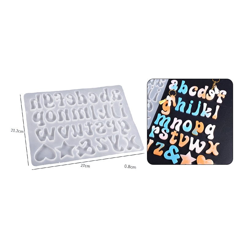 My Store Silicon Mould 29 Cavity Funky Style Alphabet Latter Mould