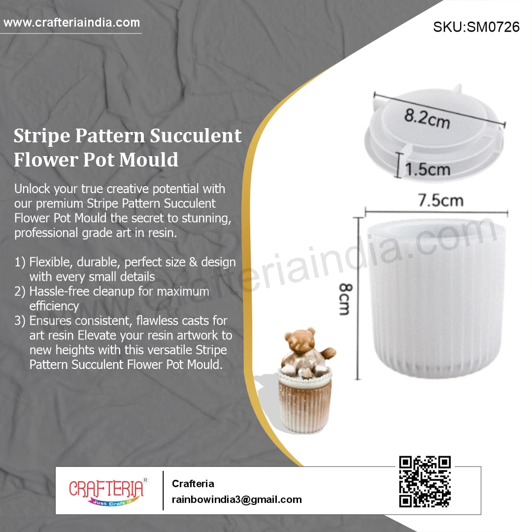 My Store Silicon Mould Stripe Pattern Succulent Flower Pot Mould