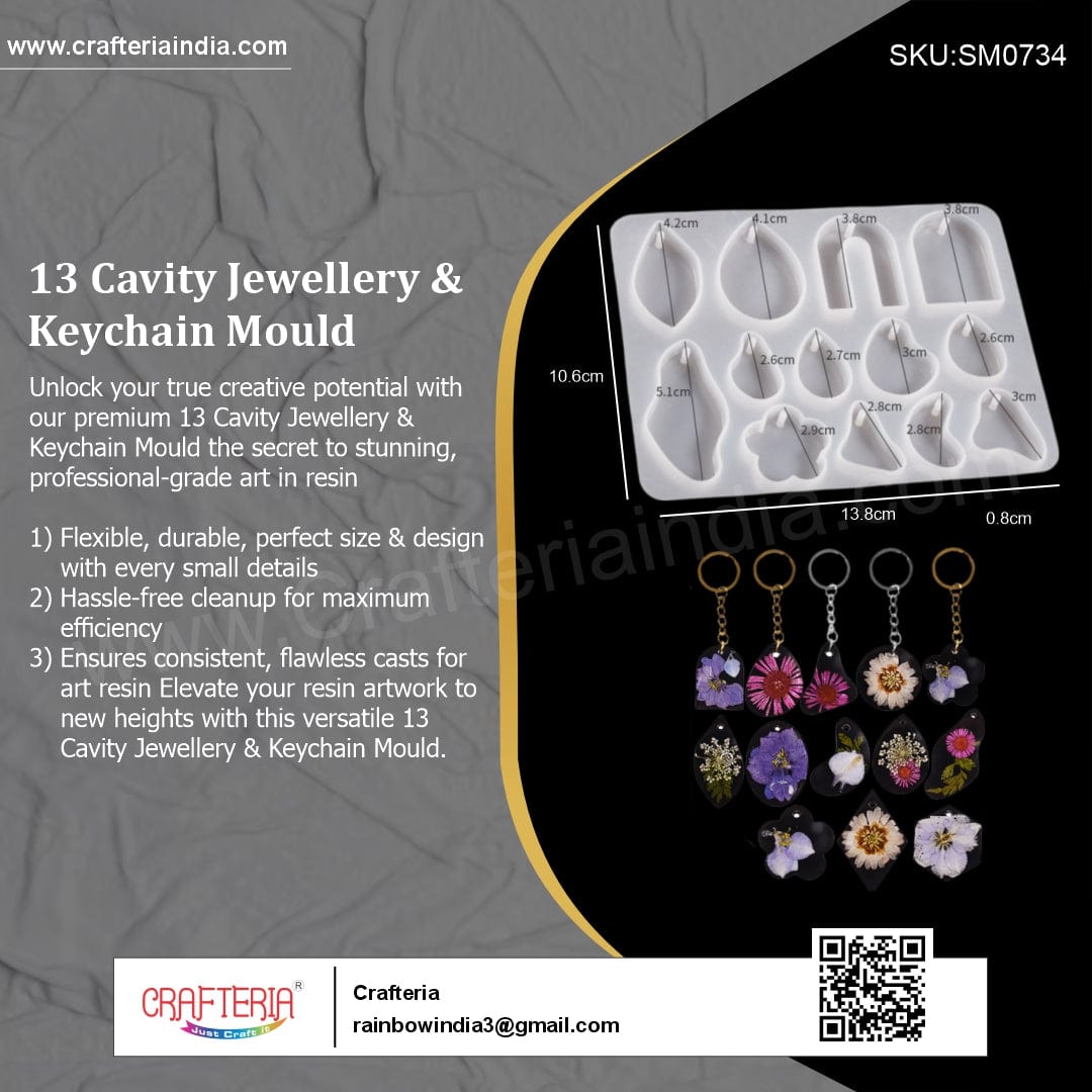 My Store Silicon Mould 13 Cavity Jewellery & Keychain Mould