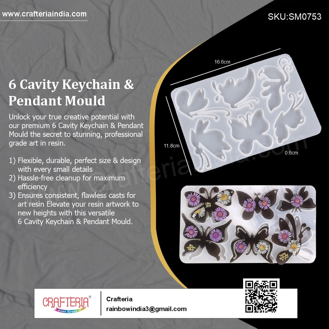 My Store Silicon Mould 6 Cavity Keychain & Pendant Mould