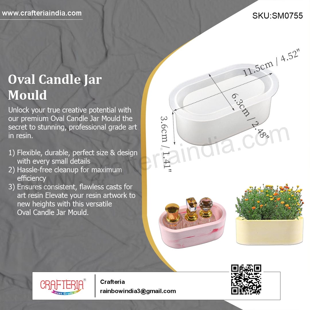 My Store Silicon Mould Oval Candle Jar Mould