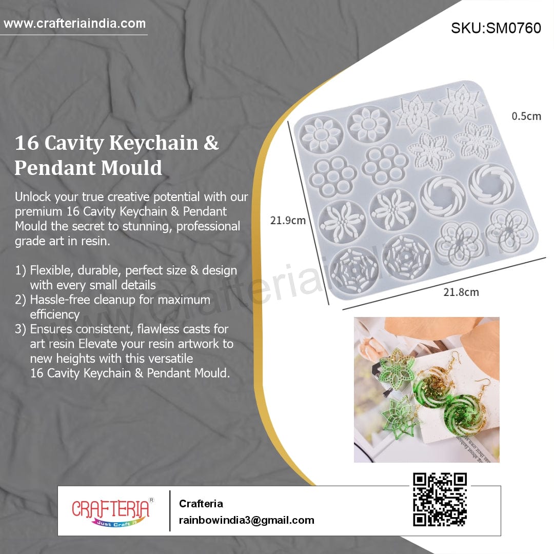 My Store Silicon Mould 16 Cavity Keychain & Pendant Mould
