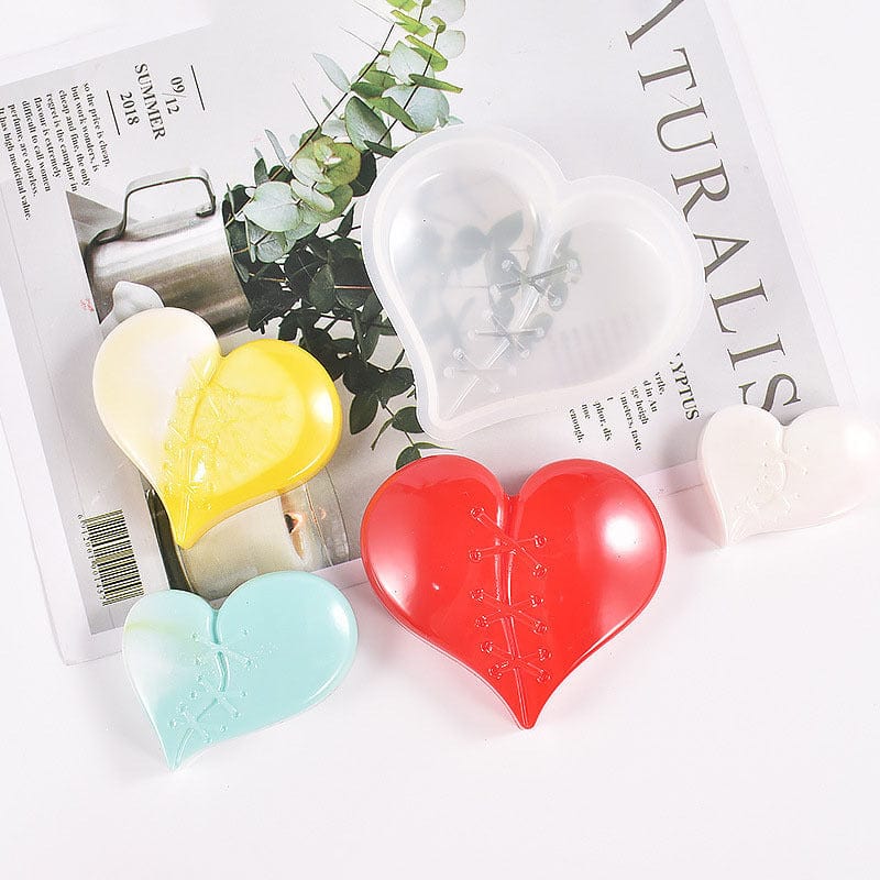 My Store Silicon Mould Heart With Stitches Mould