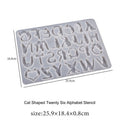 My Store Silicon Mould 26 Cavity Cat Shaped Alphabet Mould