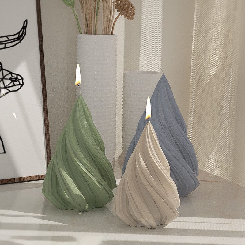 My Store Silicon Mould Irregular Geometric Wave Rotating Candle Mould