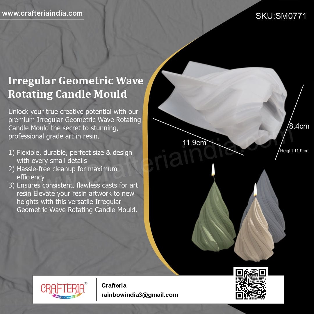 My Store Silicon Mould Irregular Geometric Wave Rotating Candle Mould