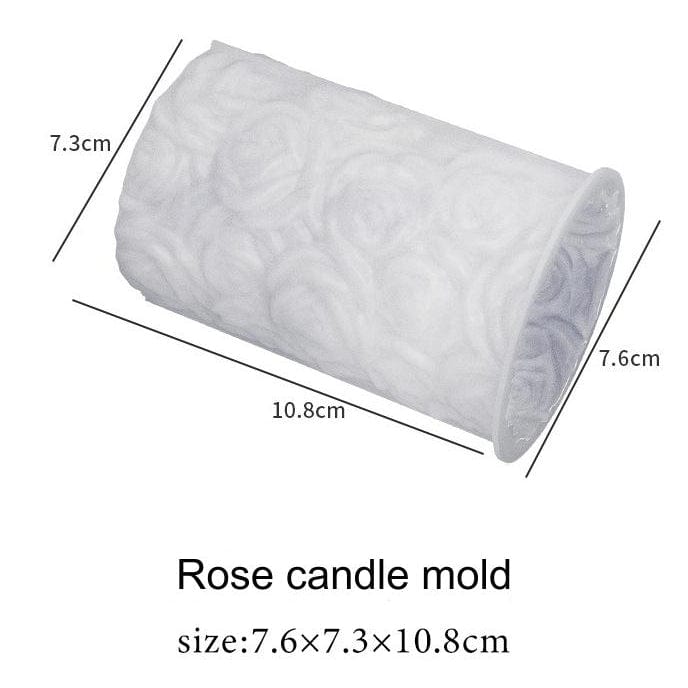 My Store Silicon Mould 3D Rose Pillar Candle Mould