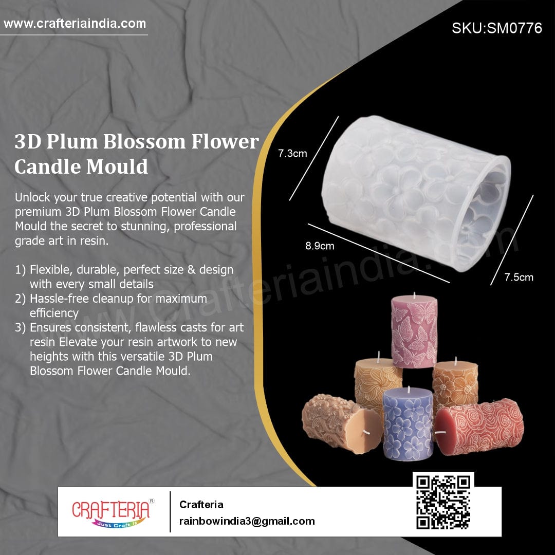 My Store Silicon Mould 3D Plum Blossom Flower Candle Mould