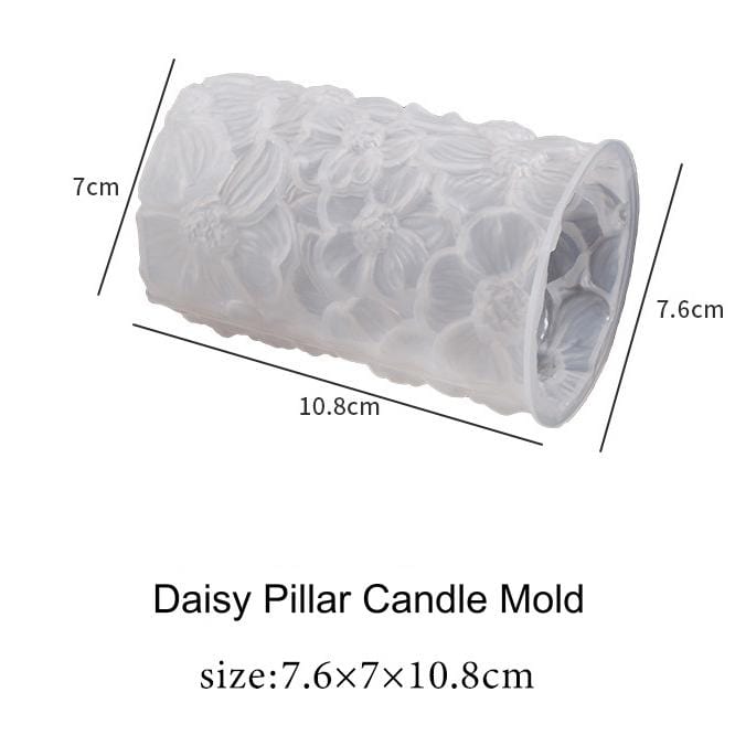 My Store Silicon Mould 3D Daisy Flower Pillar Candle Mould