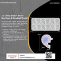 My Store Silicon Mould 12 Cavity Zodiac Heart Keychain & Pendant Mould