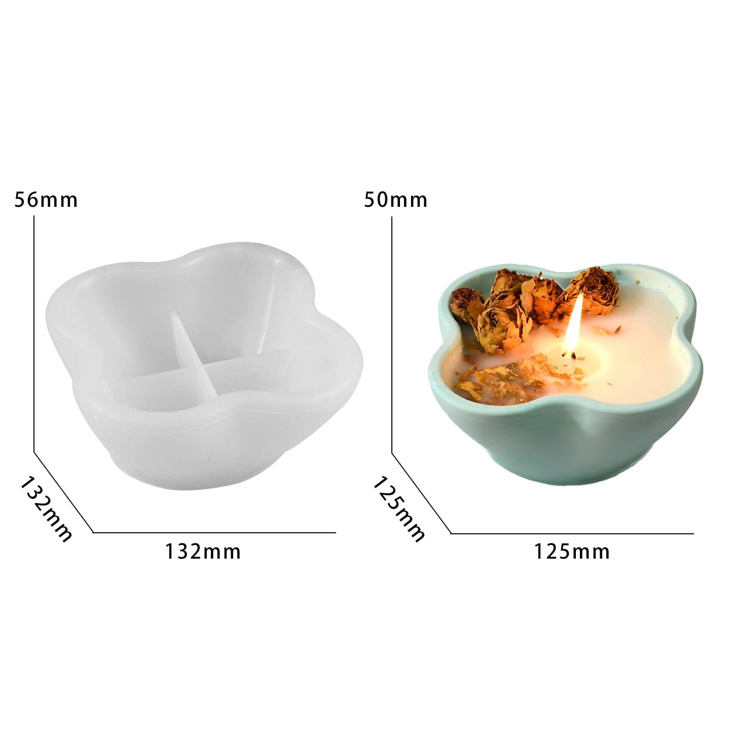 My Store Silicon Mould Petal Shape Candle Cup Mould
