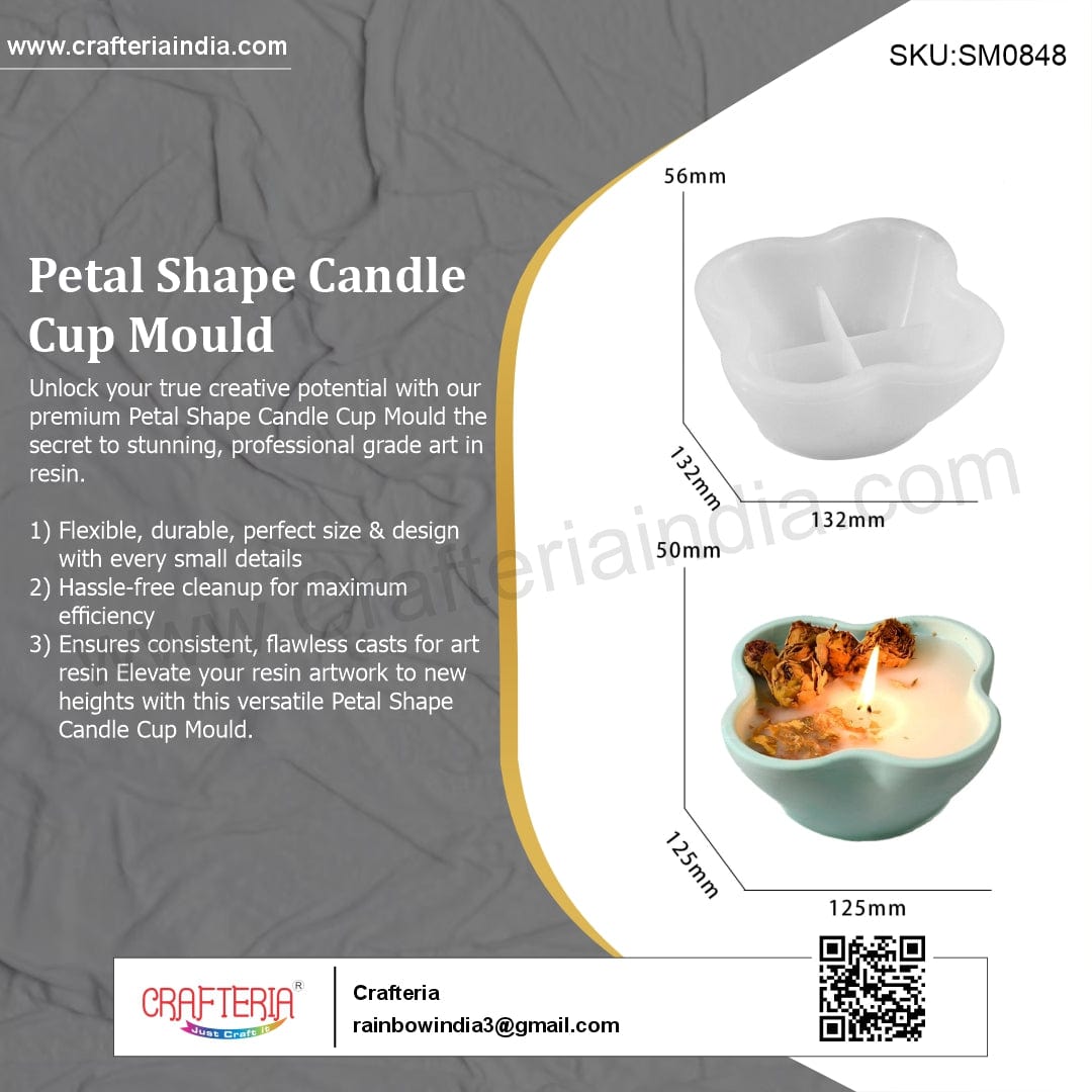 My Store Silicon Mould Petal Shape Candle Cup Mould