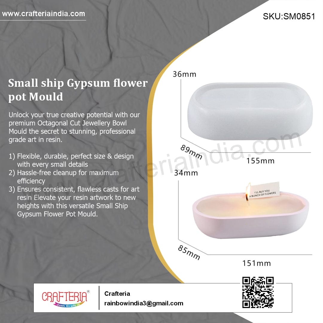My Store Silicon Mould Small Ship Gypsum Flower Pot Mould