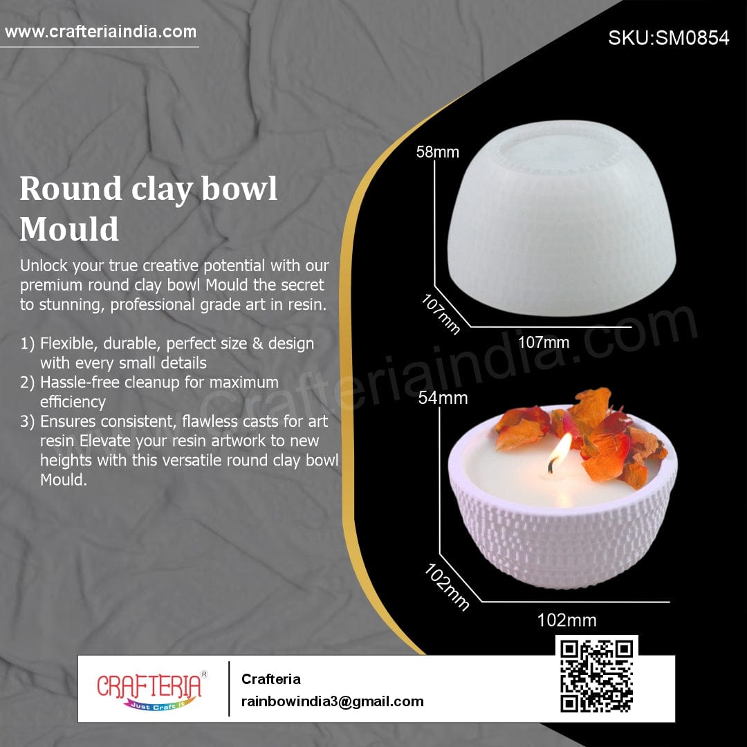 My Store Silicon Mould round clay bowl Mould