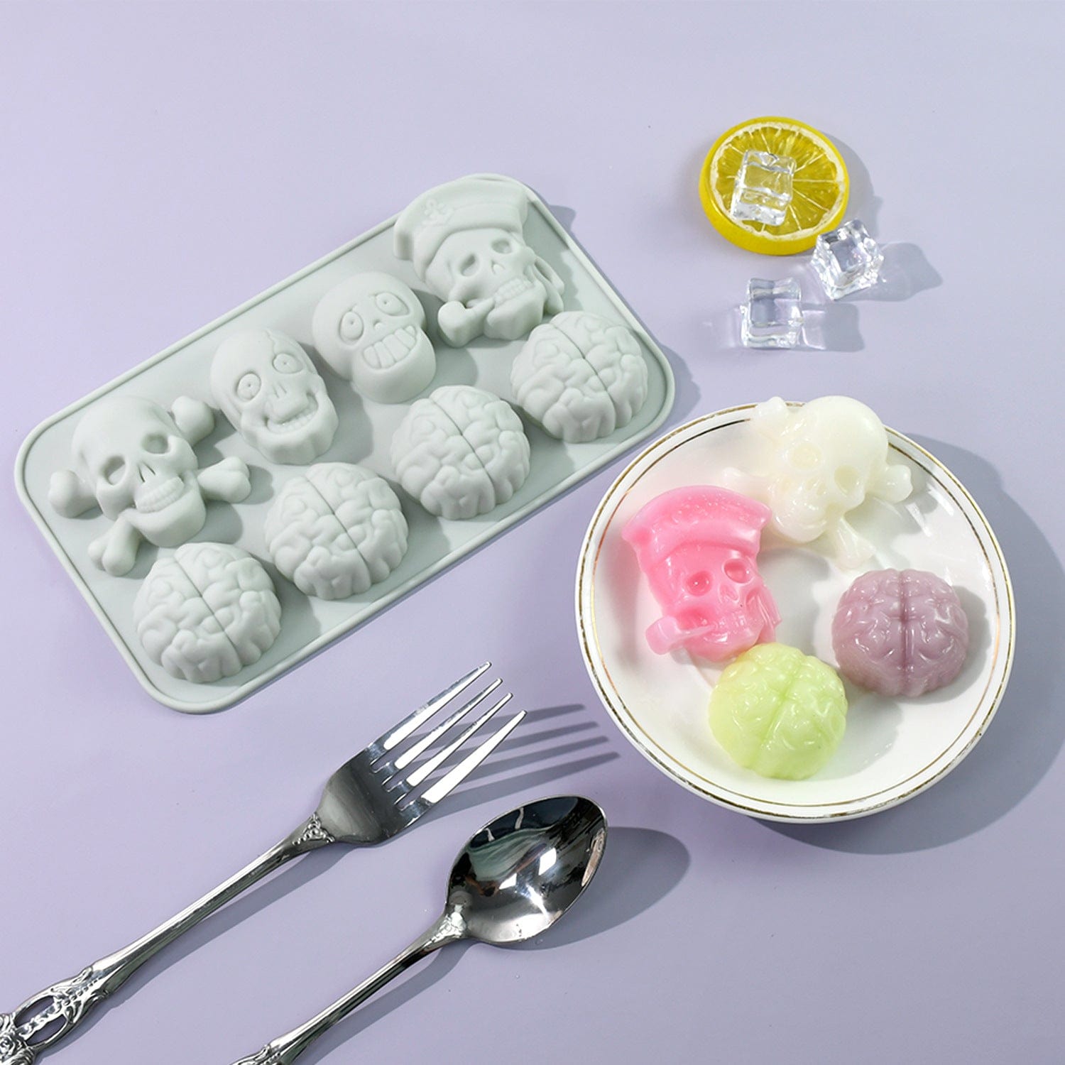 My Store Silicon Mould 8 Cavity Brain & Skull Mould