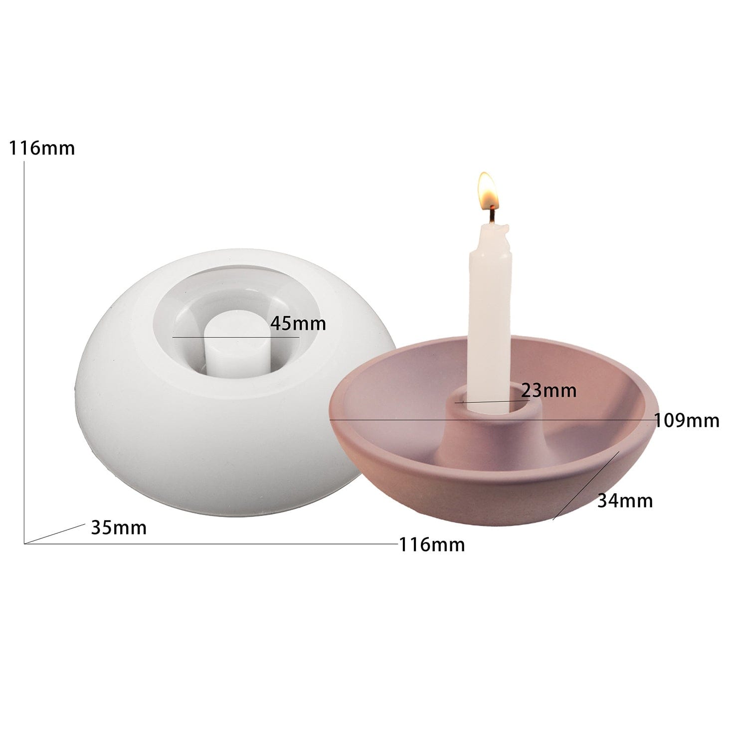 My Store Silicon Mould Bowl Shaped Candle Holder Mould