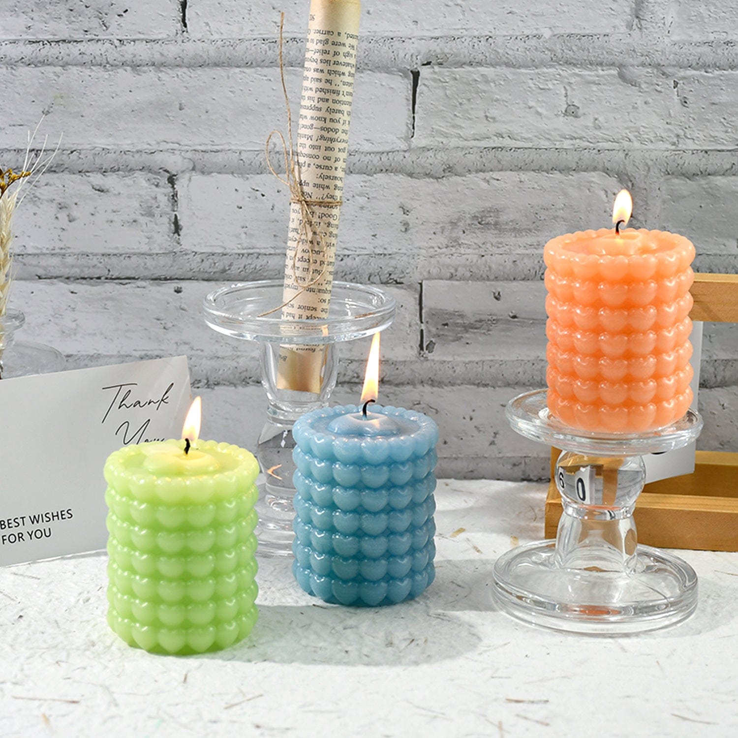 My Store Silicon Mould Small Love Cylinder Candle Mould