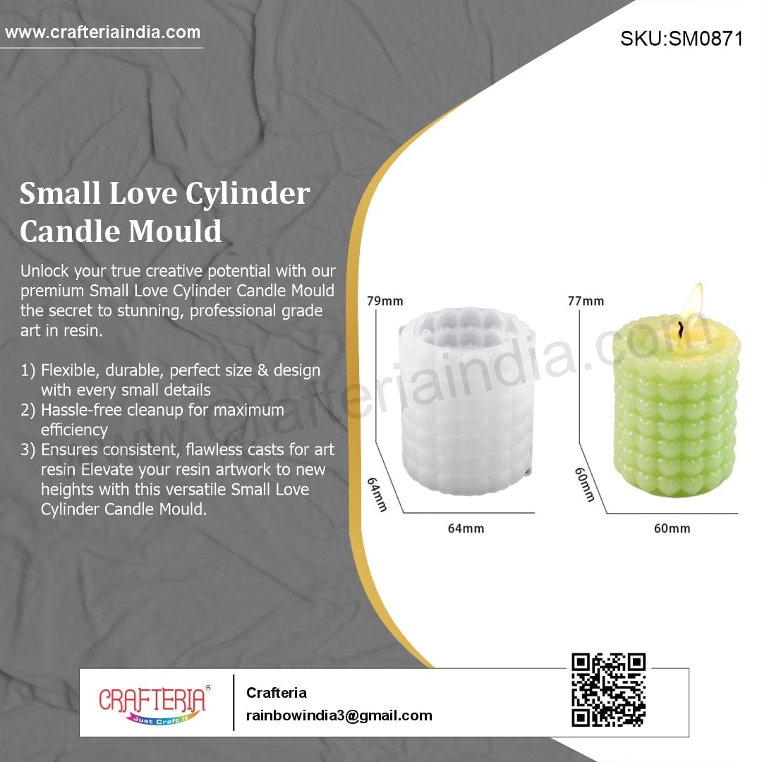My Store Silicon Mould Small Love Cylinder Candle Mould