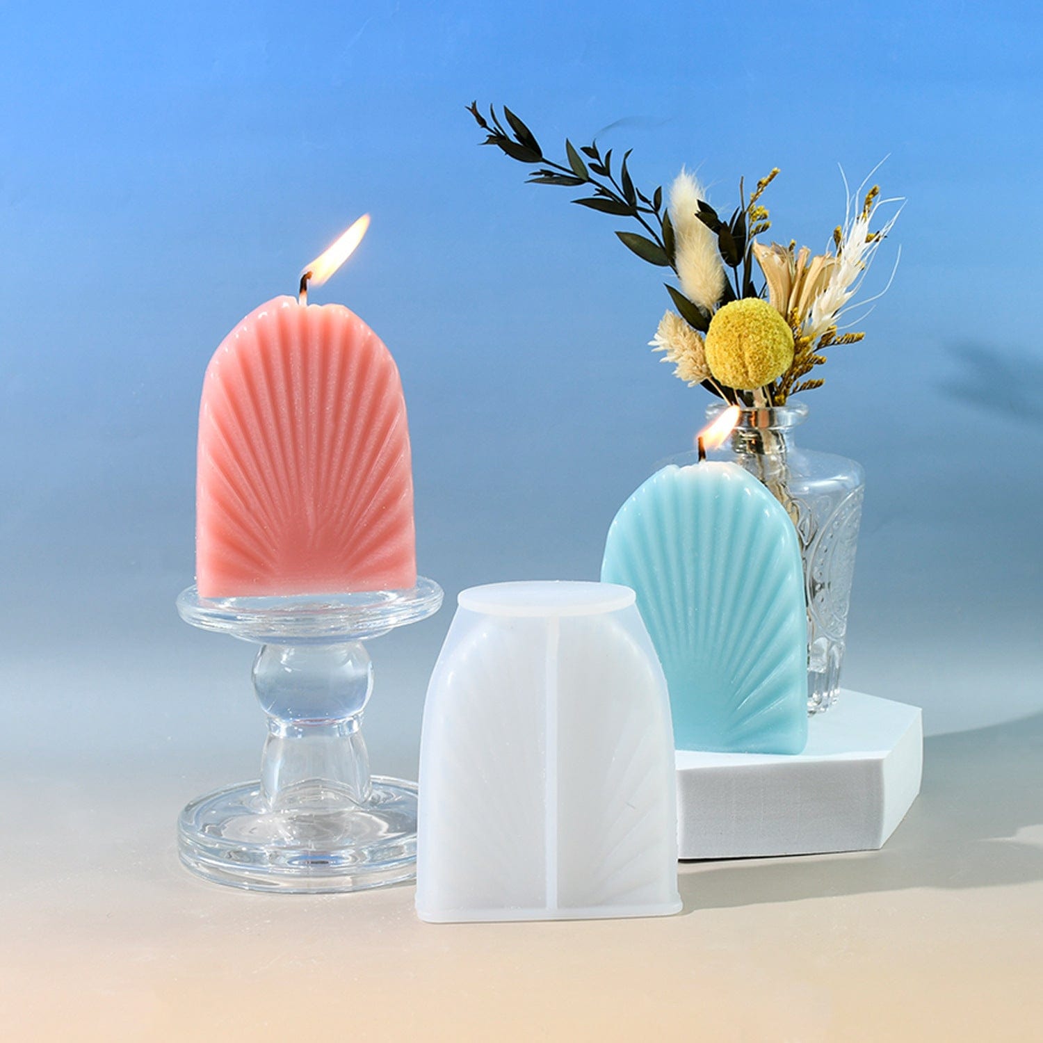 My Store Silicon Mould Long Shell Candle Mould