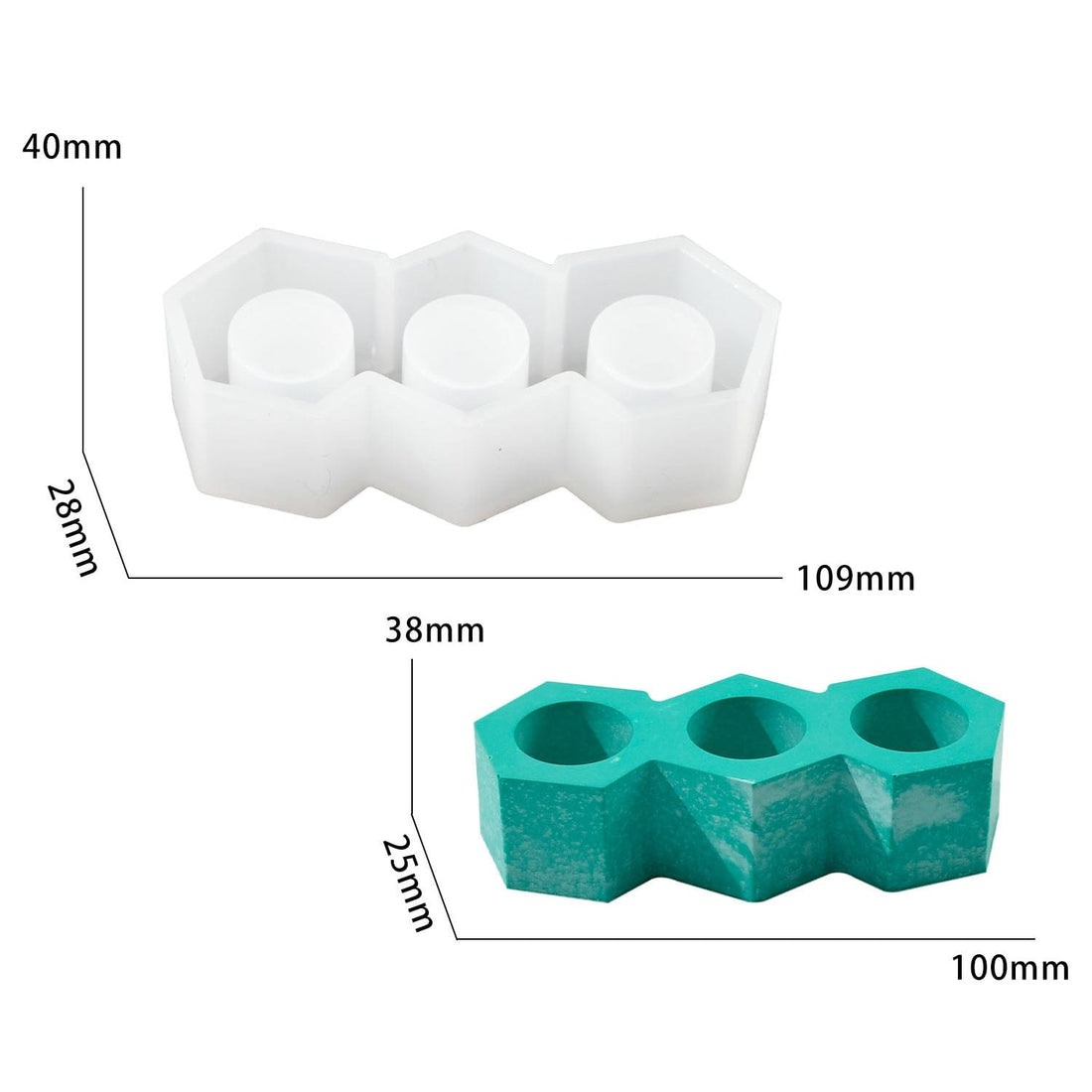 My Store Silicon Mould 3 Hole Hexagon Candle Holder Mould