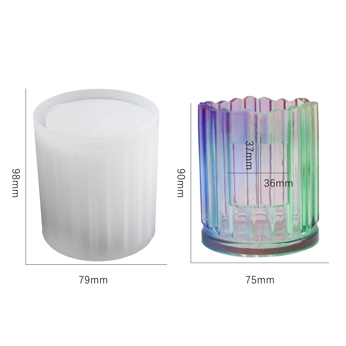 My Store Silicon Mould Striped Cylindrical Pen Holder Mould