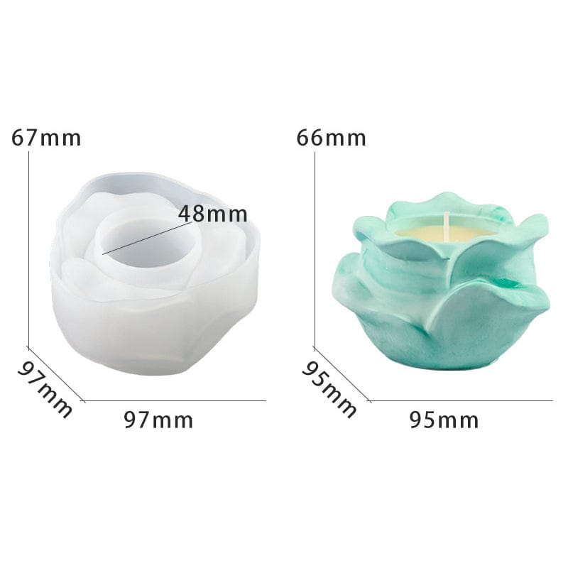 My Store Silicon Mould Rose Shape Tea Light & Candle Holder Mould