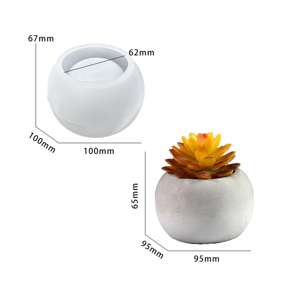 My Store Silicon Mould Round Flower Pot & Candle Holder Mould