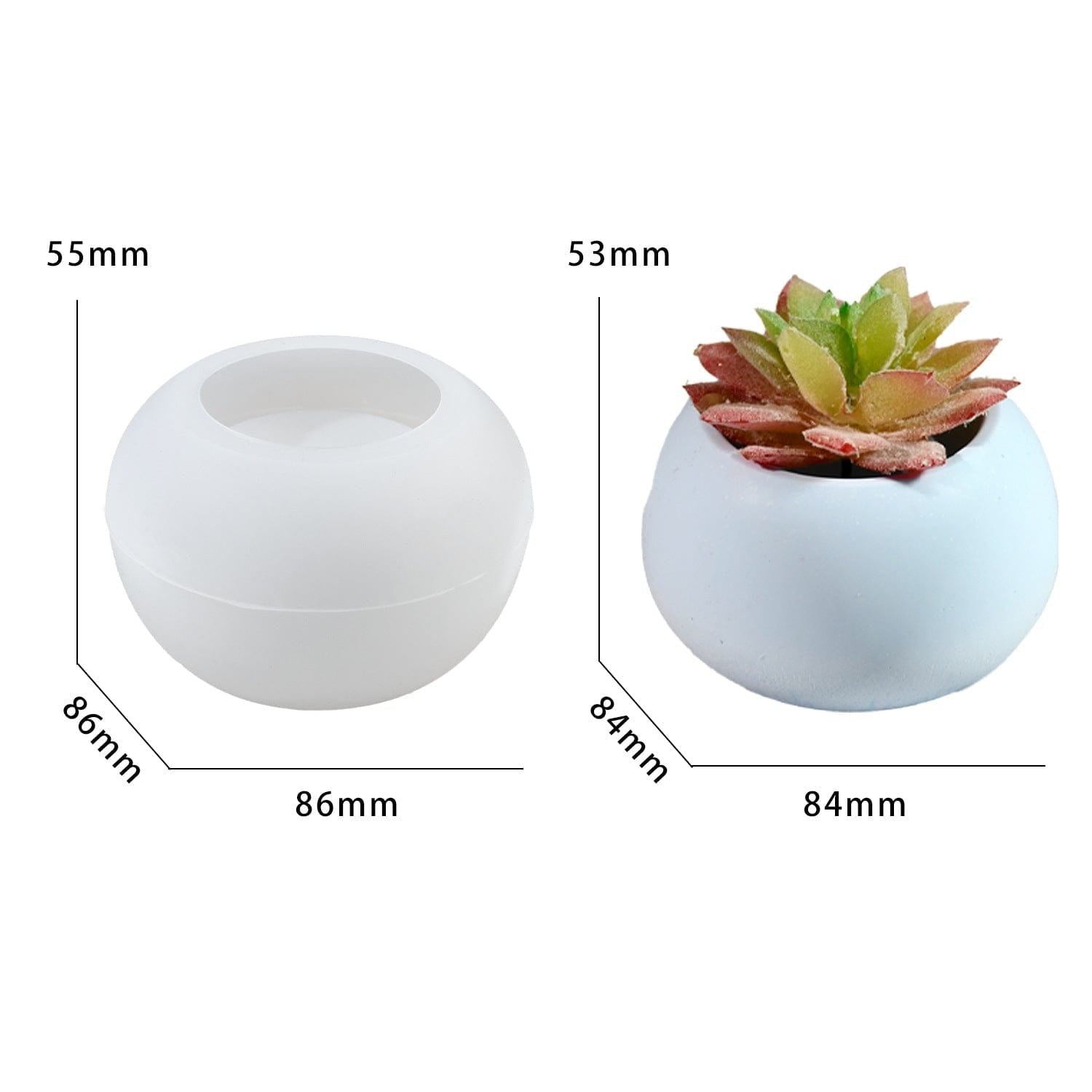 My Store Silicon Mould Round Flower Pot & Candle Holder Mould
