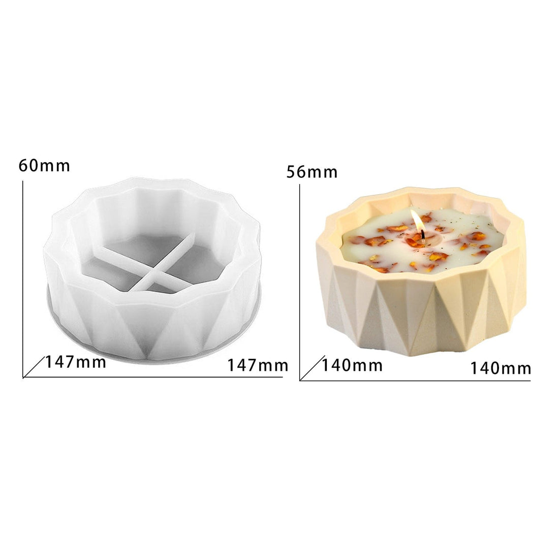 My Store Silicon Mould Large Diamond Cut Planter, Storage & Candle Holder Mould