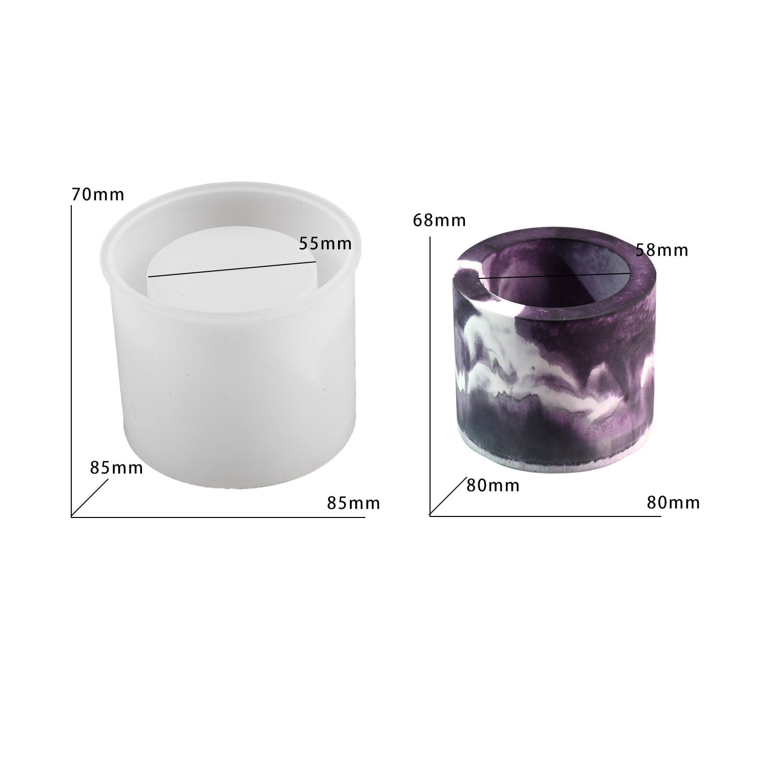 My Store Silicon Mould cylindrical Flowerpot, Pen stand & candle Holder Mould