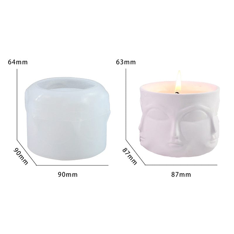My Store Silicon Mould Abstract Face Candle Jar Mould