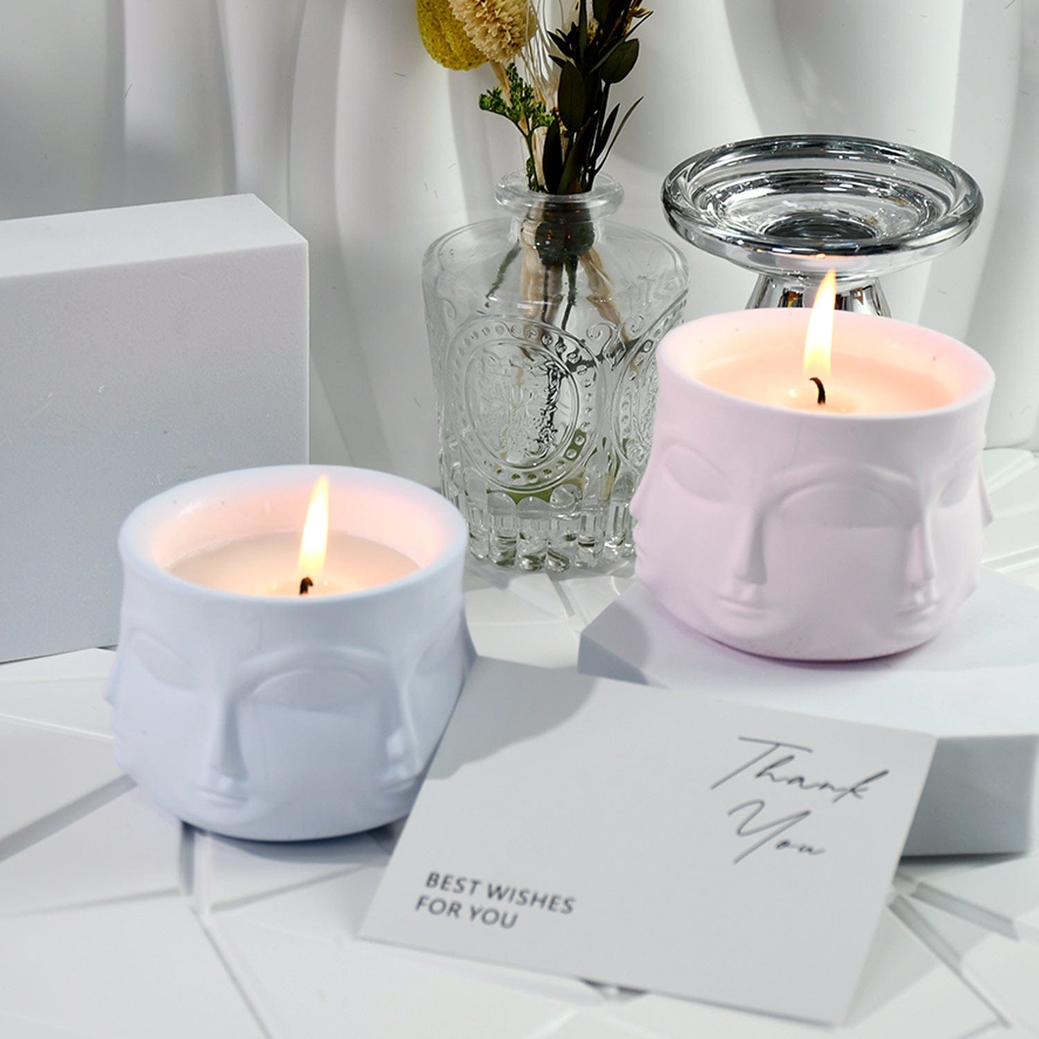 My Store Silicon Mould Abstract Face Candle Jar Mould