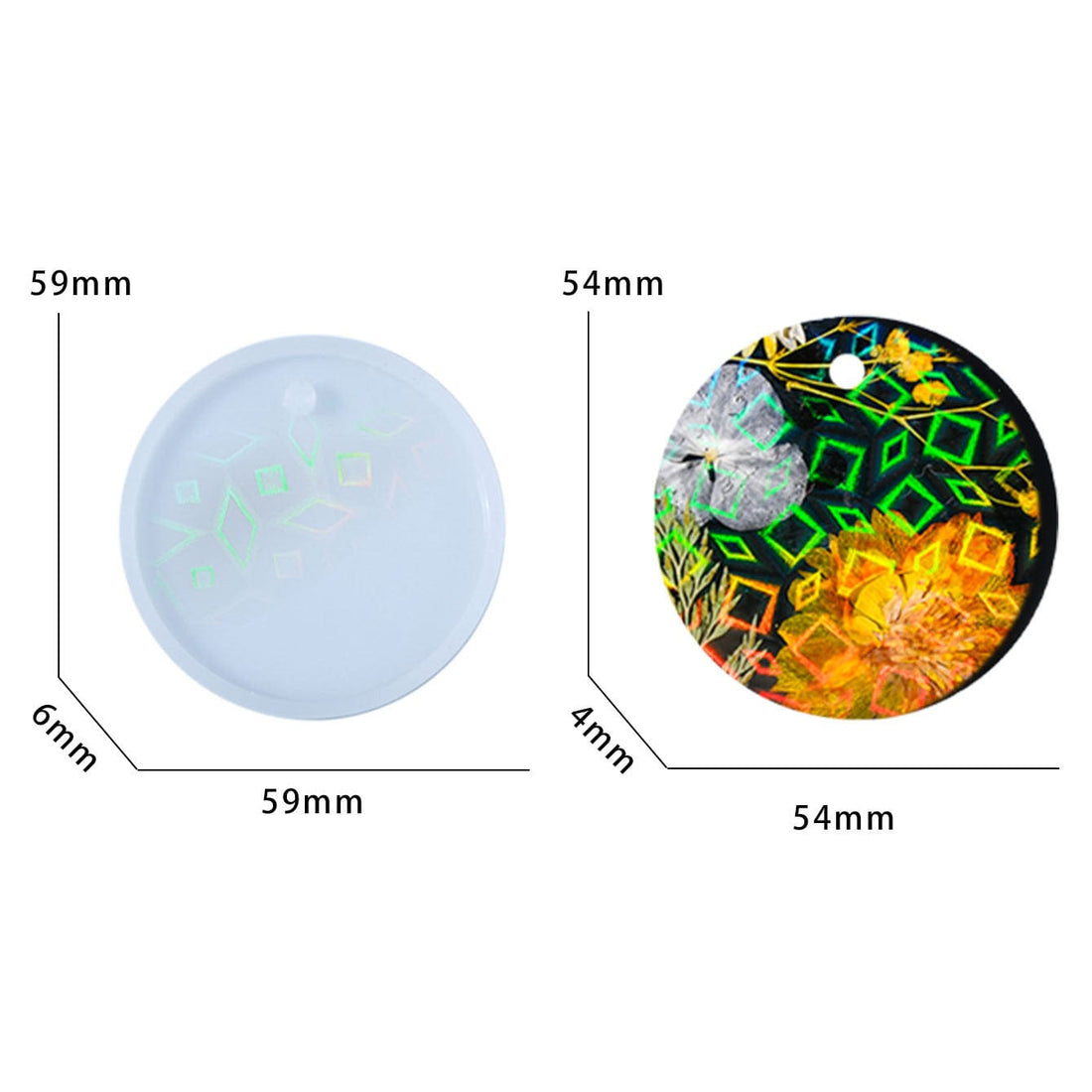 My Store Silicon Mould Round Keychain & Pendant Mould