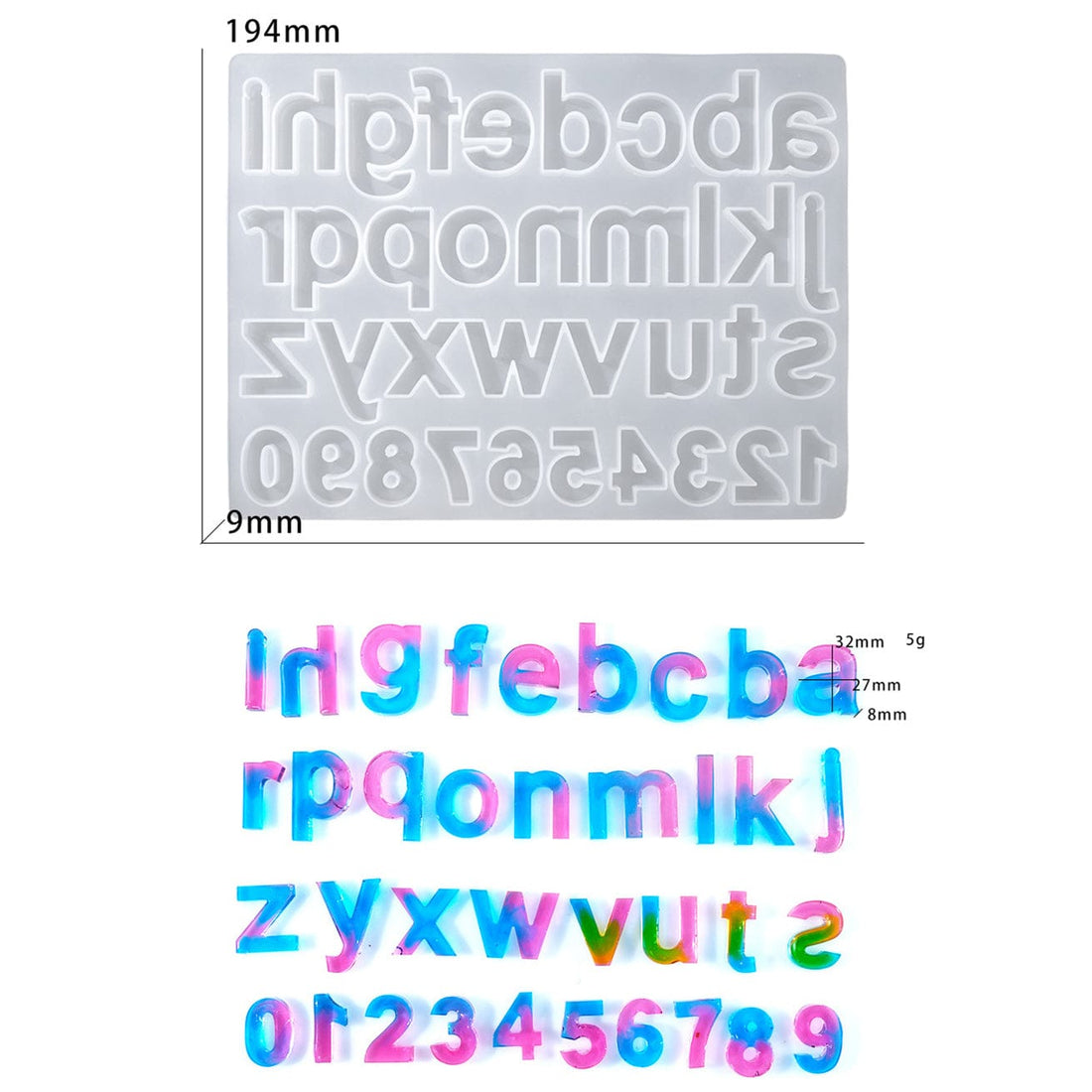 My Store Silicon Mould 26 Lowercase Alphabet Letter Keychain Mould